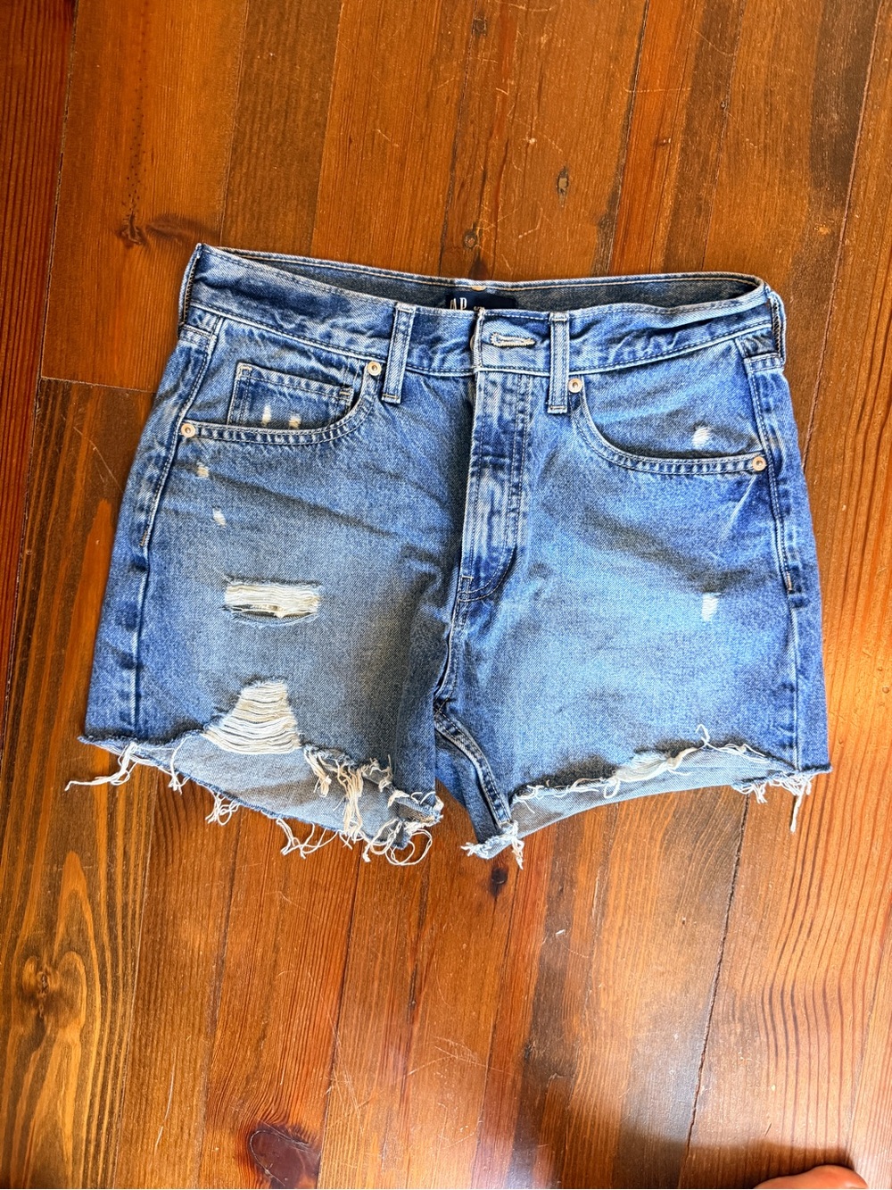 GAP High Rise Stride 100% Cotton Denim Shorts - 28